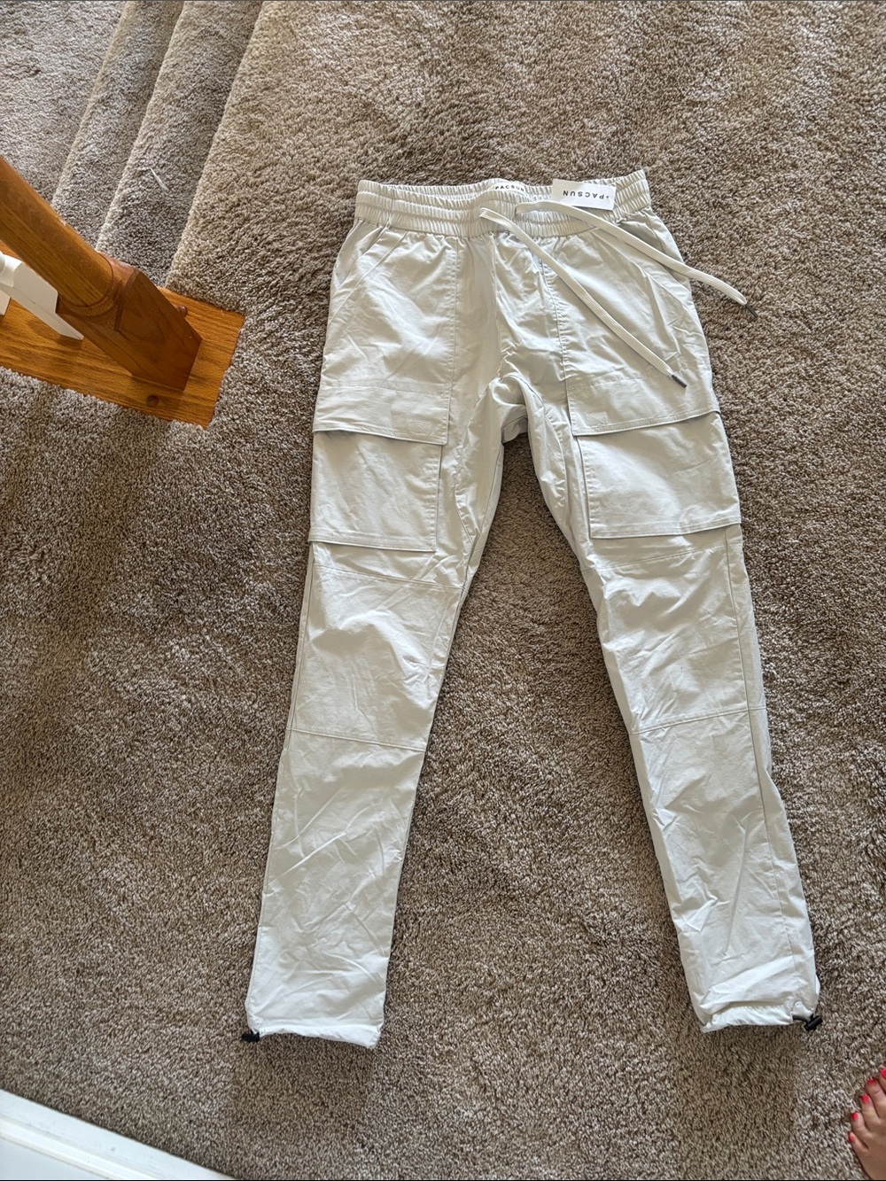 PacSun Light Beige Elastic Waist Cargo pants